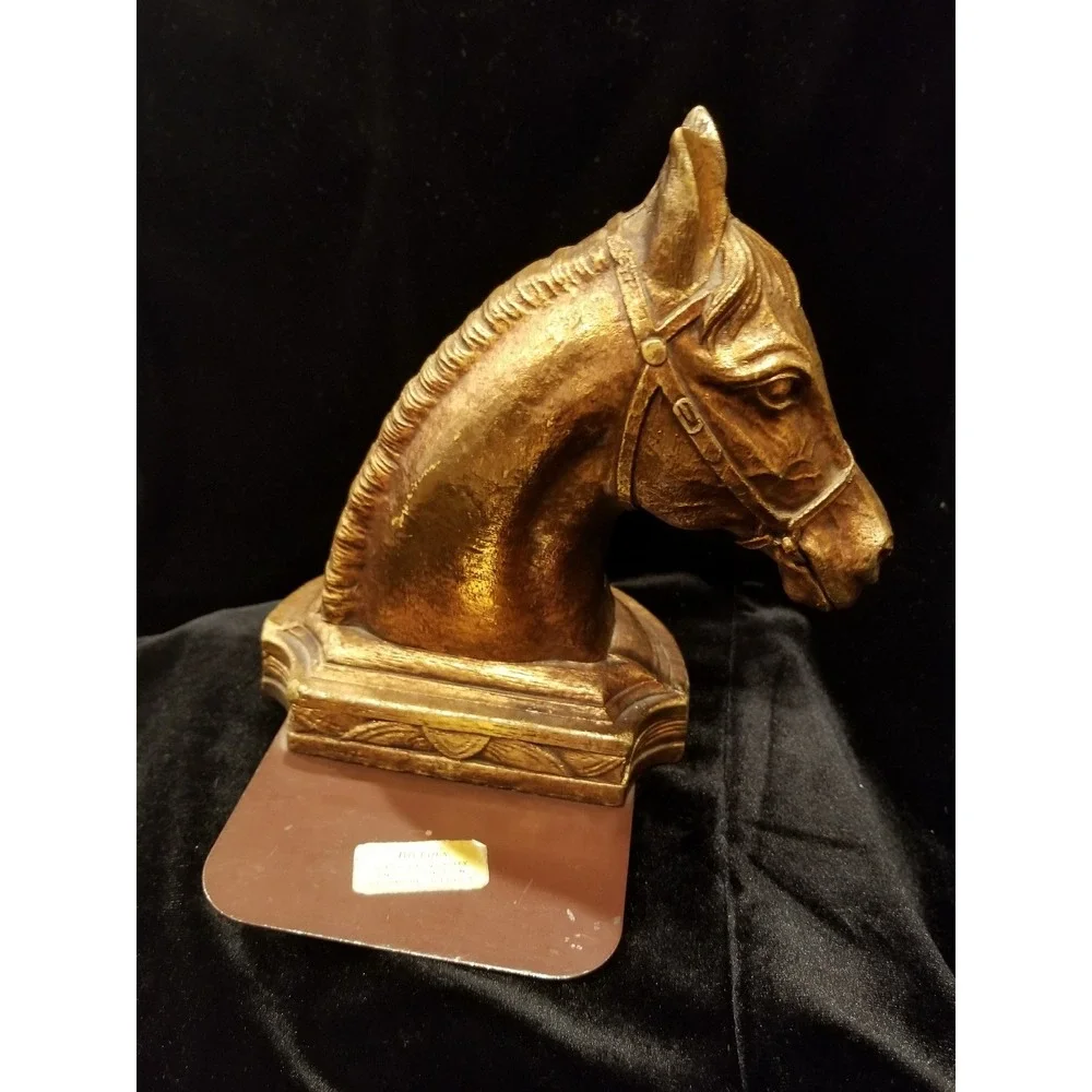 Vintage Syroco Wood Horse with Bookend/ Doorstopper
